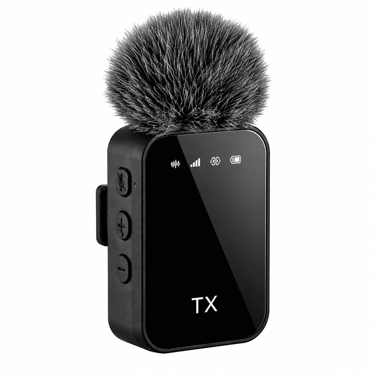 Microfone de Lapela Sem Fio TX com Redução de Ruído e Protetor de Vento – Type-C e 3,5 mm