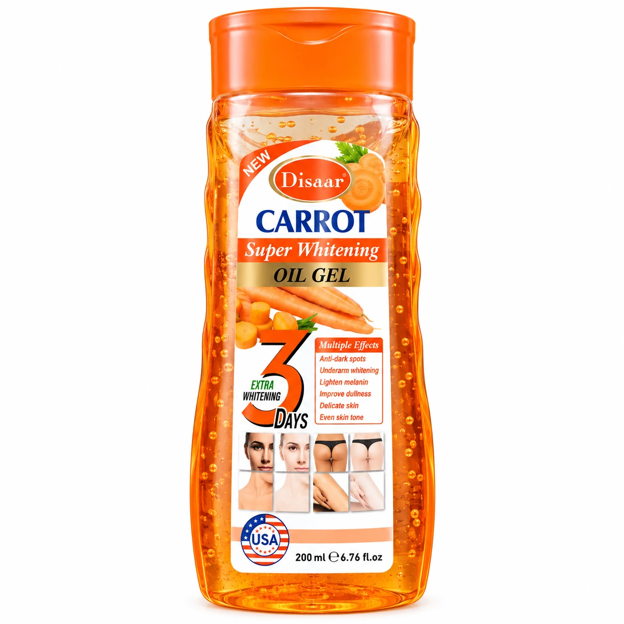Disaar Carrot Super Whitening Oil Gel – Gel Corporal de Cenoura 200 ml
