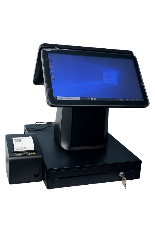 Kit Completo POS Touchscreen 15” com Impressora Térmica e Gaveta de Dinheiro