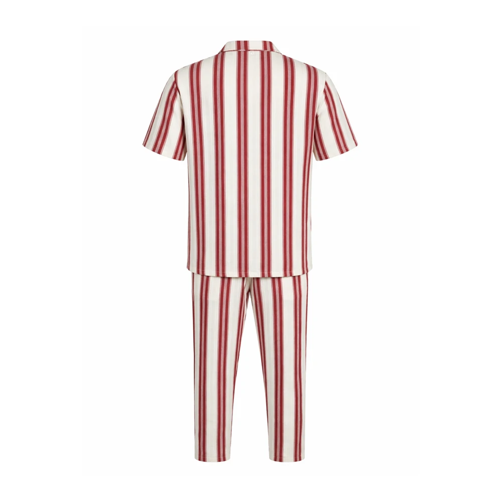 Conjunto Masculino Casual Listrado (Camisa + Calça) Estilo Verão Premium