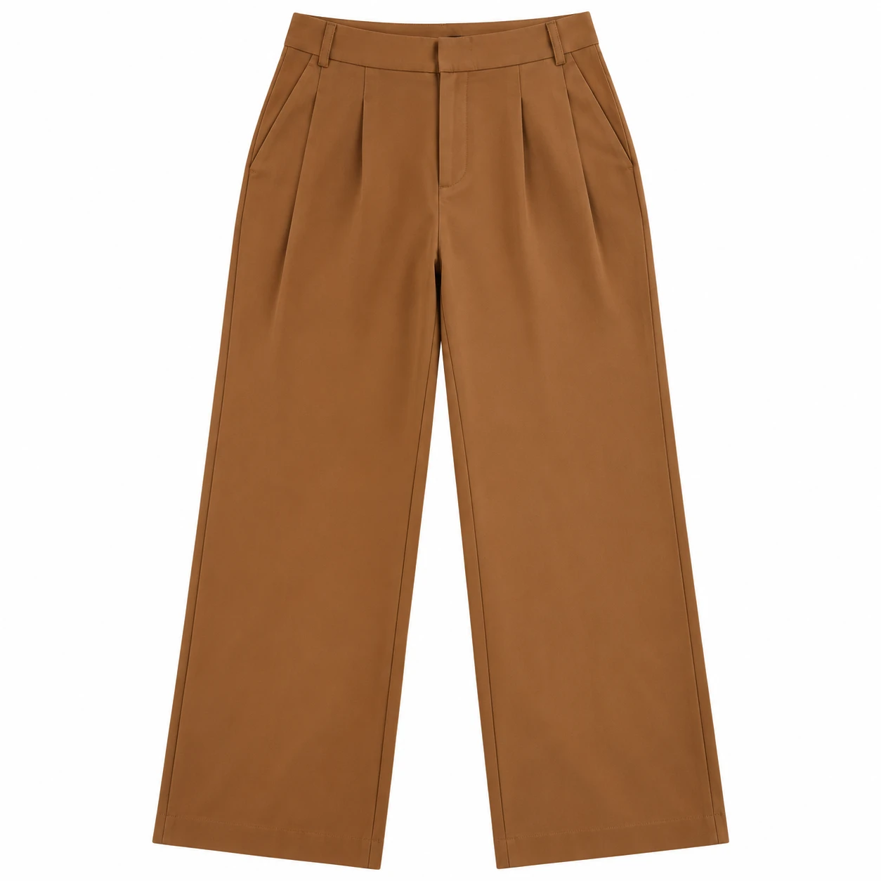 Calça Feminina Pantalona Castanha de Cintura Alta