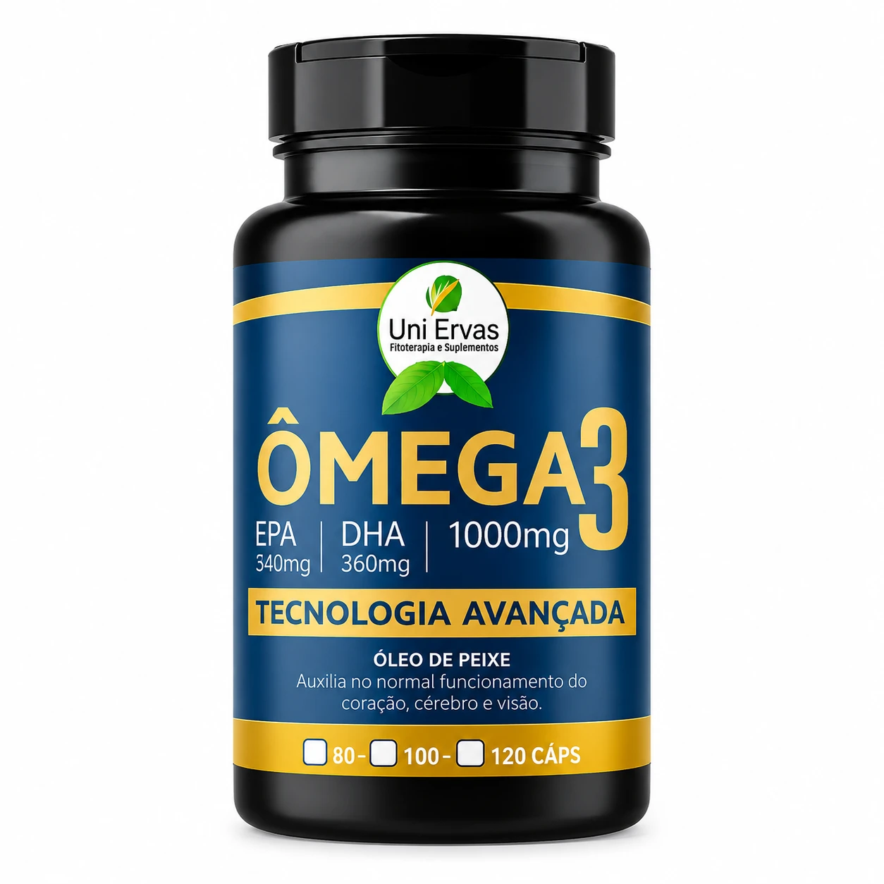 Ômega 3 Uni Ervas 1000 mg – 60 Cápsulas