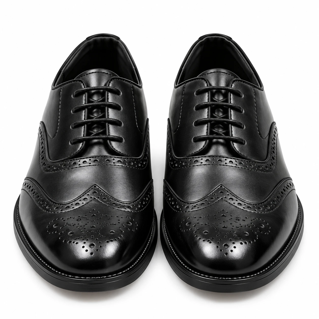 Sapato Wingtip Brogue em Couro Natural com Atacadores e Sola de Couro – Plus by Chausser