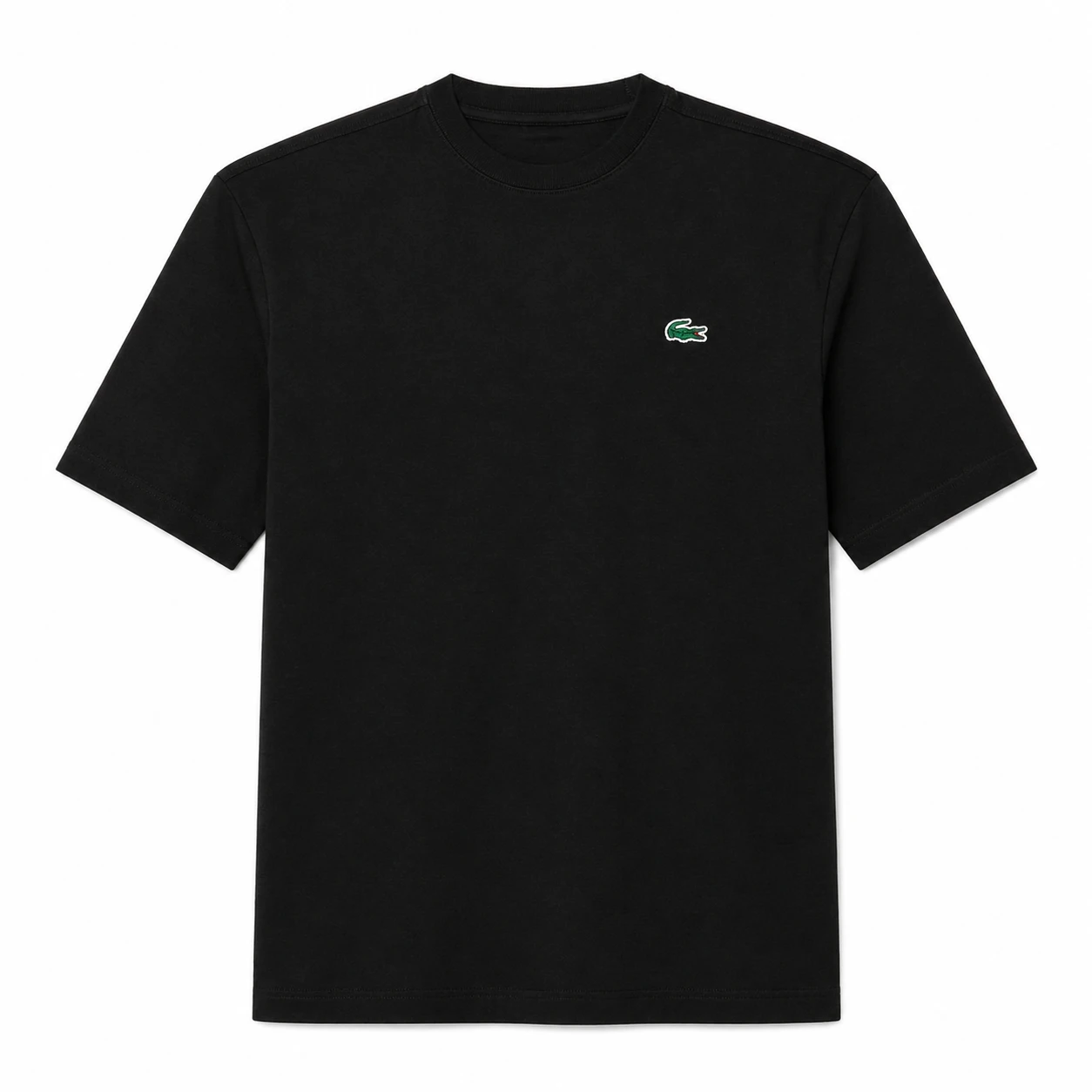 Camiseta Lacoste Preta com Logo Crocodilo – Algodão Premium