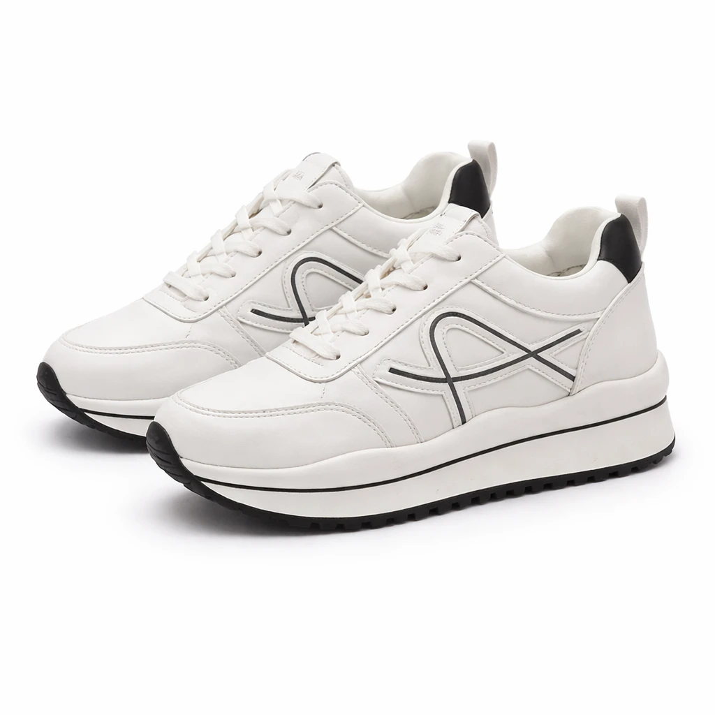 Ténis Feminino Fashion Plataforma Branco