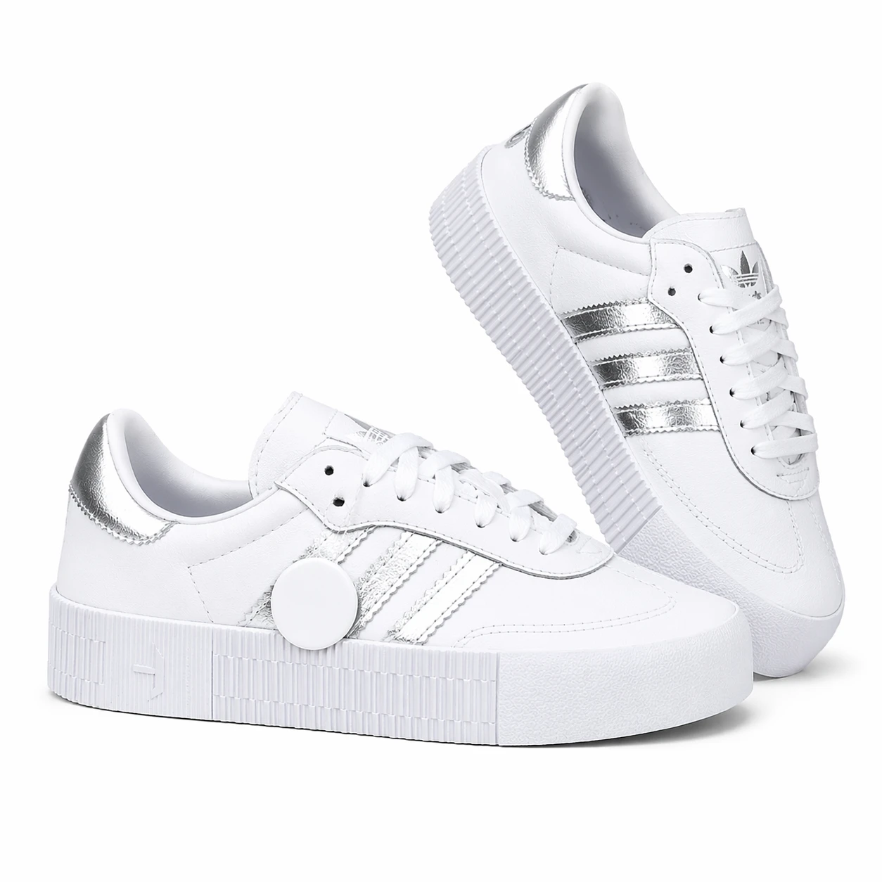 Tênis Adidas Samba Prata & Branco – Estilo Premium e Conforto Diário