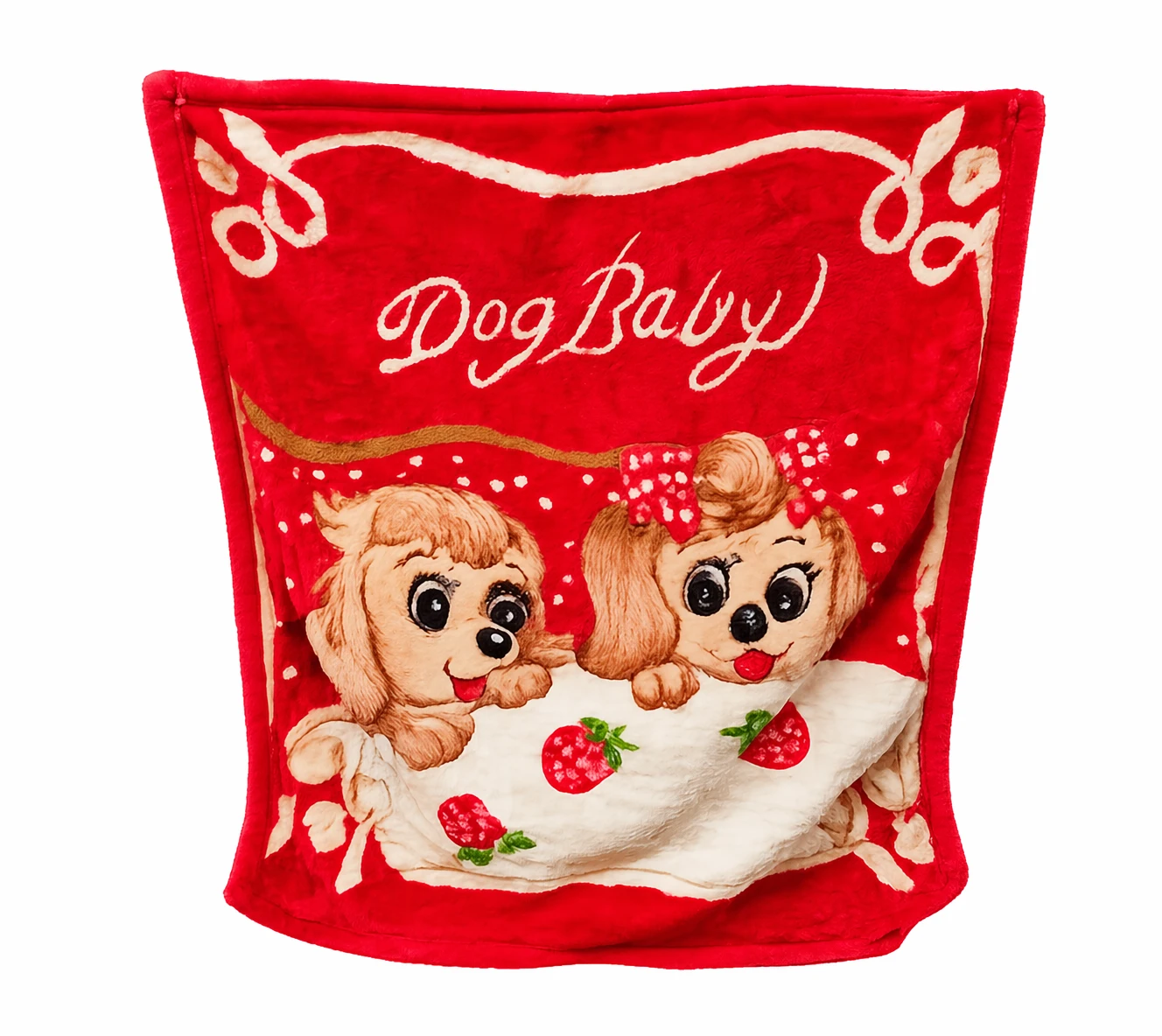 Manta Infantil Plush Dog Baby Vermelha