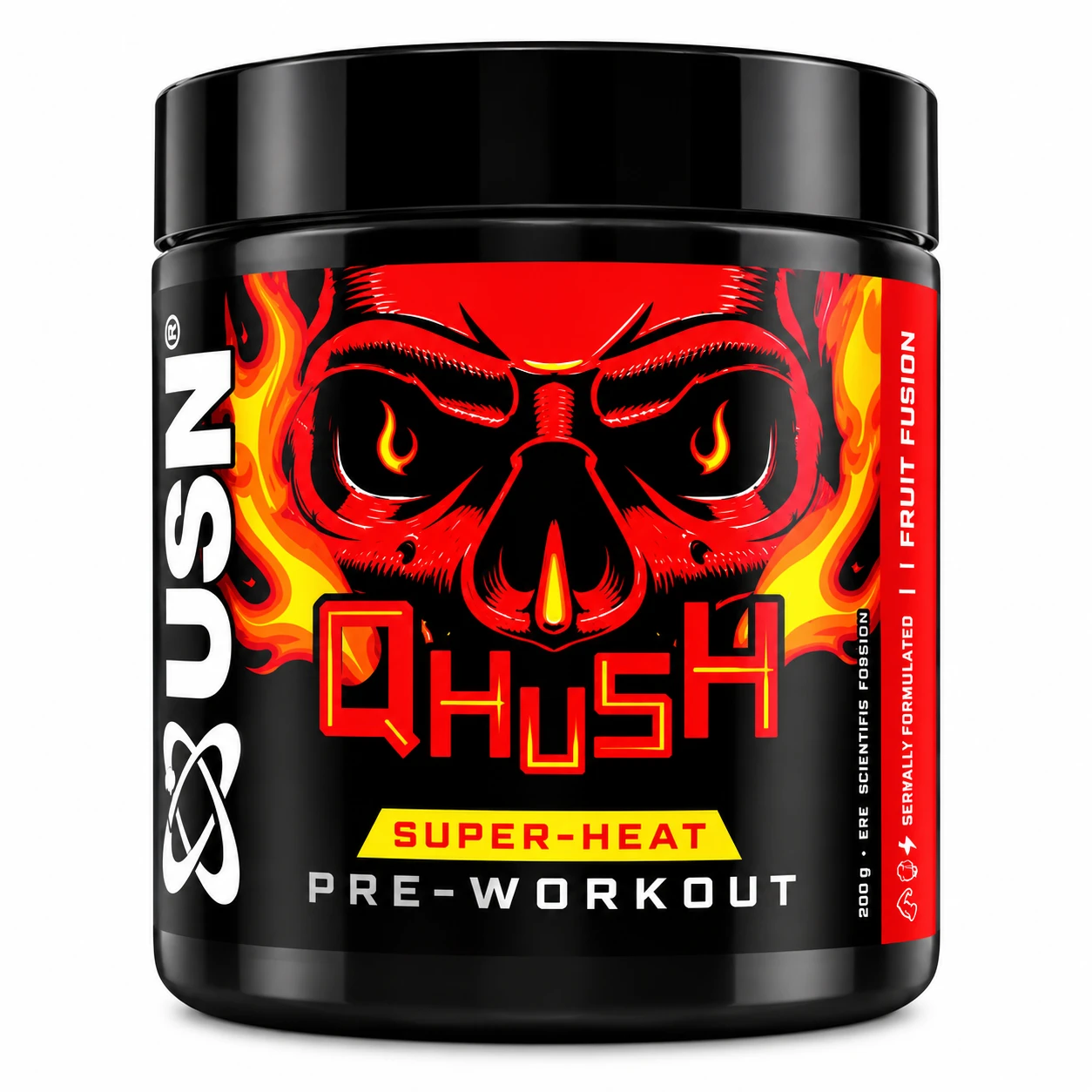USN Qhush Super-Heat Pre-Workout Fruit Fusion 200g