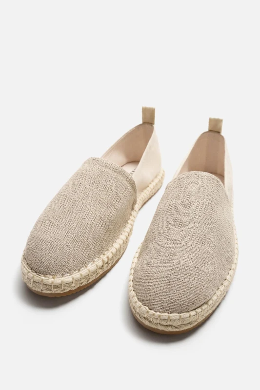 Espadrilhões de Tecido Cru - Alpargatas de Malha com Sola de Juta (ZARA)