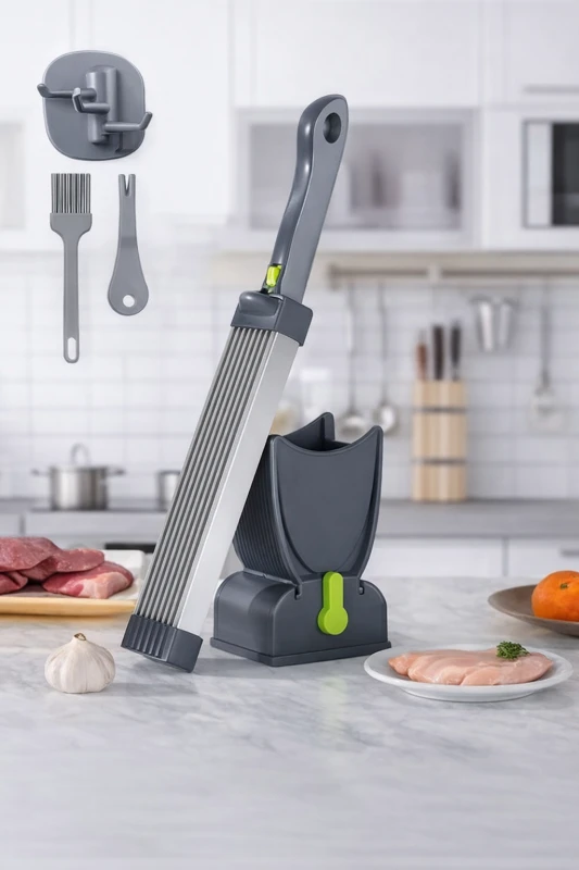 Fatiador de carne manual portátil para uso doméstico.