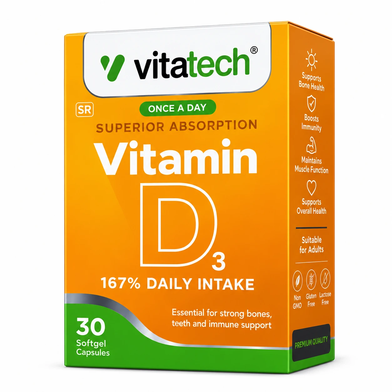 Vitatech Vitamina D3 – 30 Cápsulas Softgel