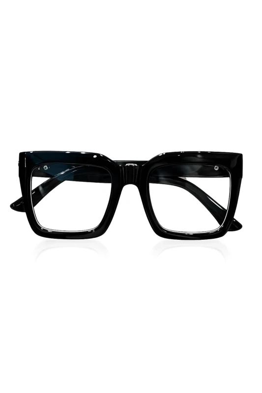 Óculos Y2K Retrô Quadrado Preto Unissex – Estilo Hip Hop Moderno