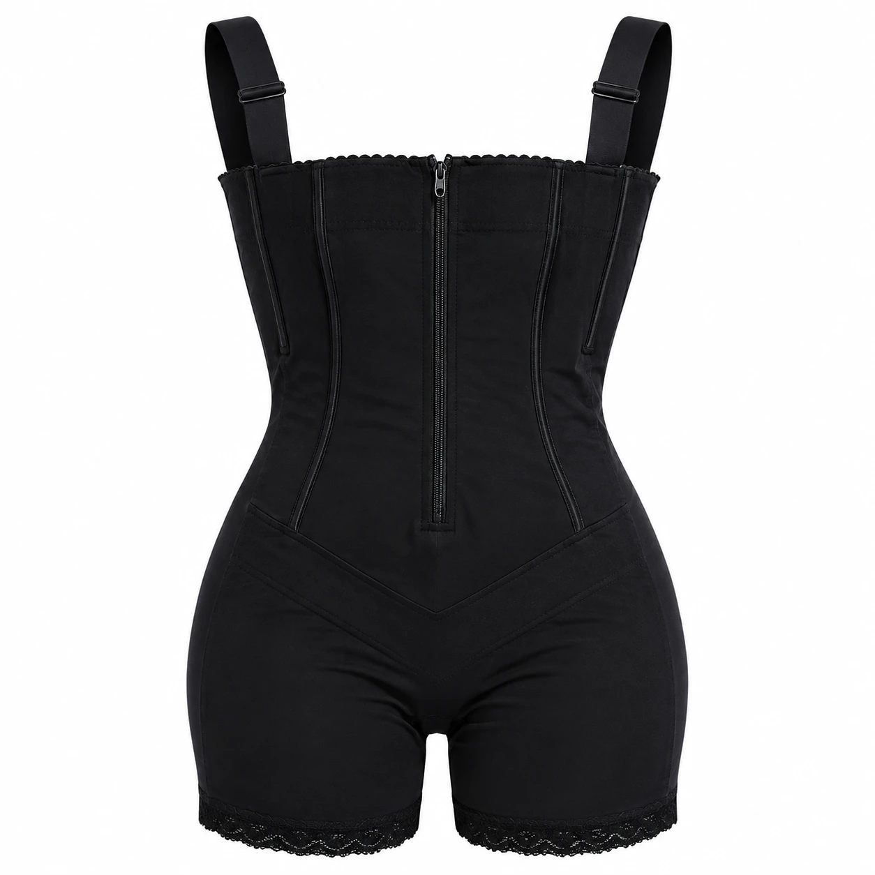 Modelador Corporal Feminino Preto com Alças Ajustáveis