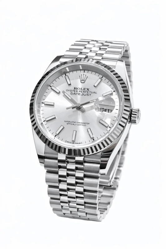 Relógio Masculino Luxo Estilo Datejust Prata com Mostrador Branco