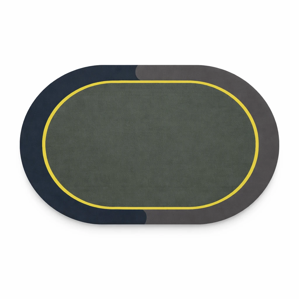 Tapete Decorativo Antiderrapante Oval Minimalista (Estilo Moderno)