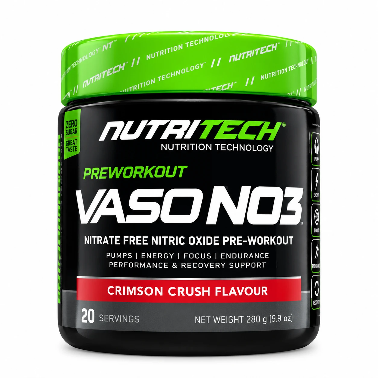 Nutritech Vaso NO3 Pré-Treino 280g – Crimson Crush