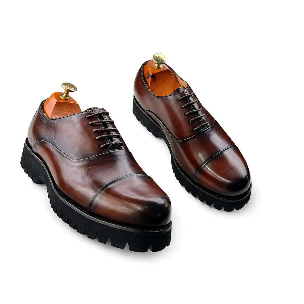 Sapato Social Masculino Zara Couro Marrom Solado Tratorado Premium