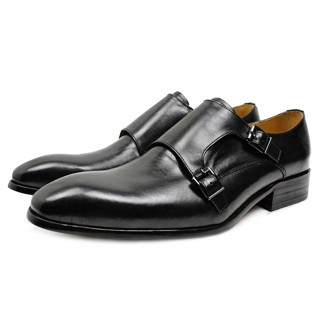 Sapato Social Monk Strap Preto em Couro Premium