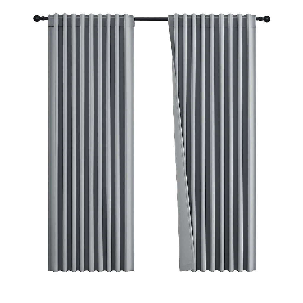 Cortinas Blackout de Linho Plissadas Cinza 2,4m – DUALIFE 96" para Sala e Porta Deslizante