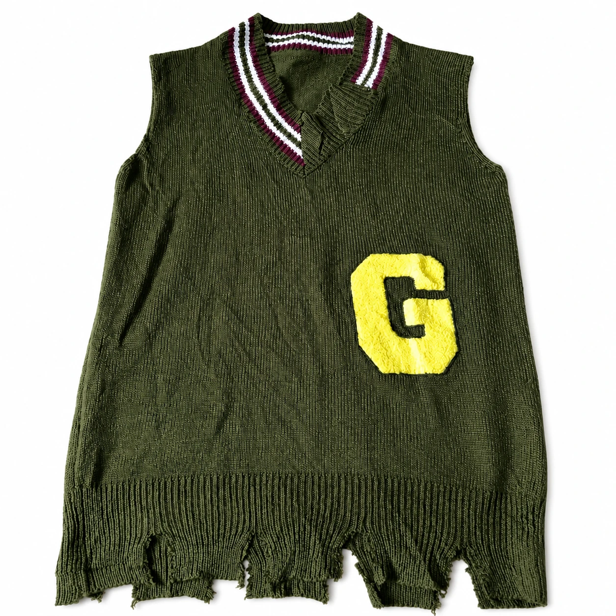 Colete Tricot Vintage Feminino Verde Militar “G Style”