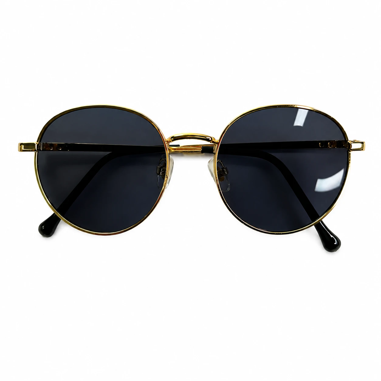 Óculos de Sol Redondo Vintage Gold Black