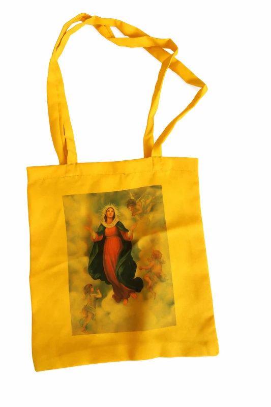 Bolsa  Religiosa Nossa Senhora da Assunção com Anjos Amarela