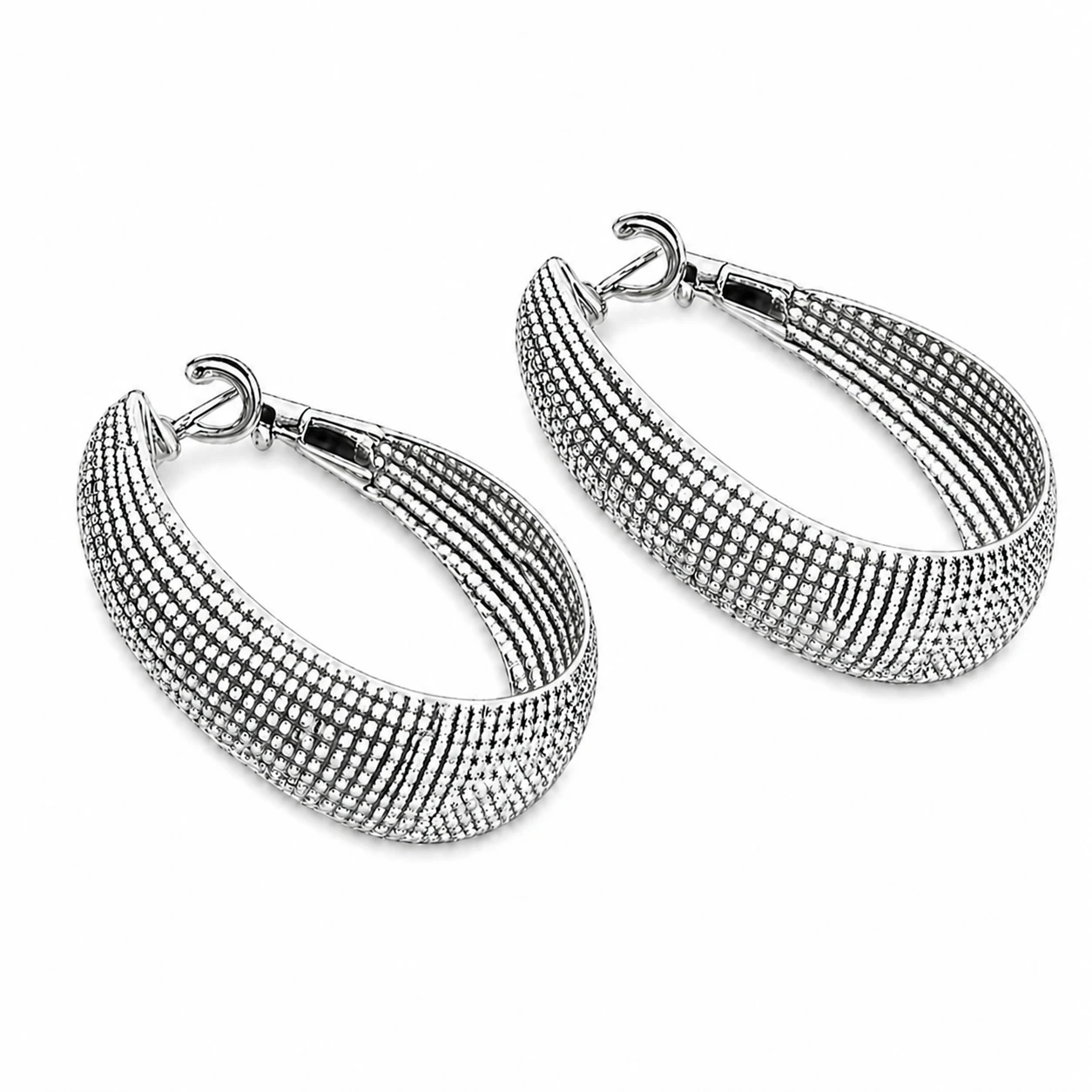 Brincos de Prata Esterlina Texturizados Premium