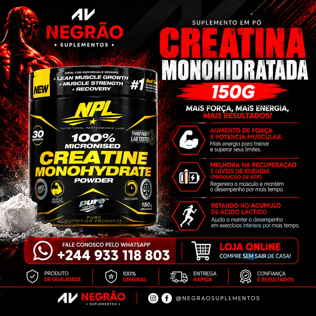 NPL Creatina Monohidratada 150g
