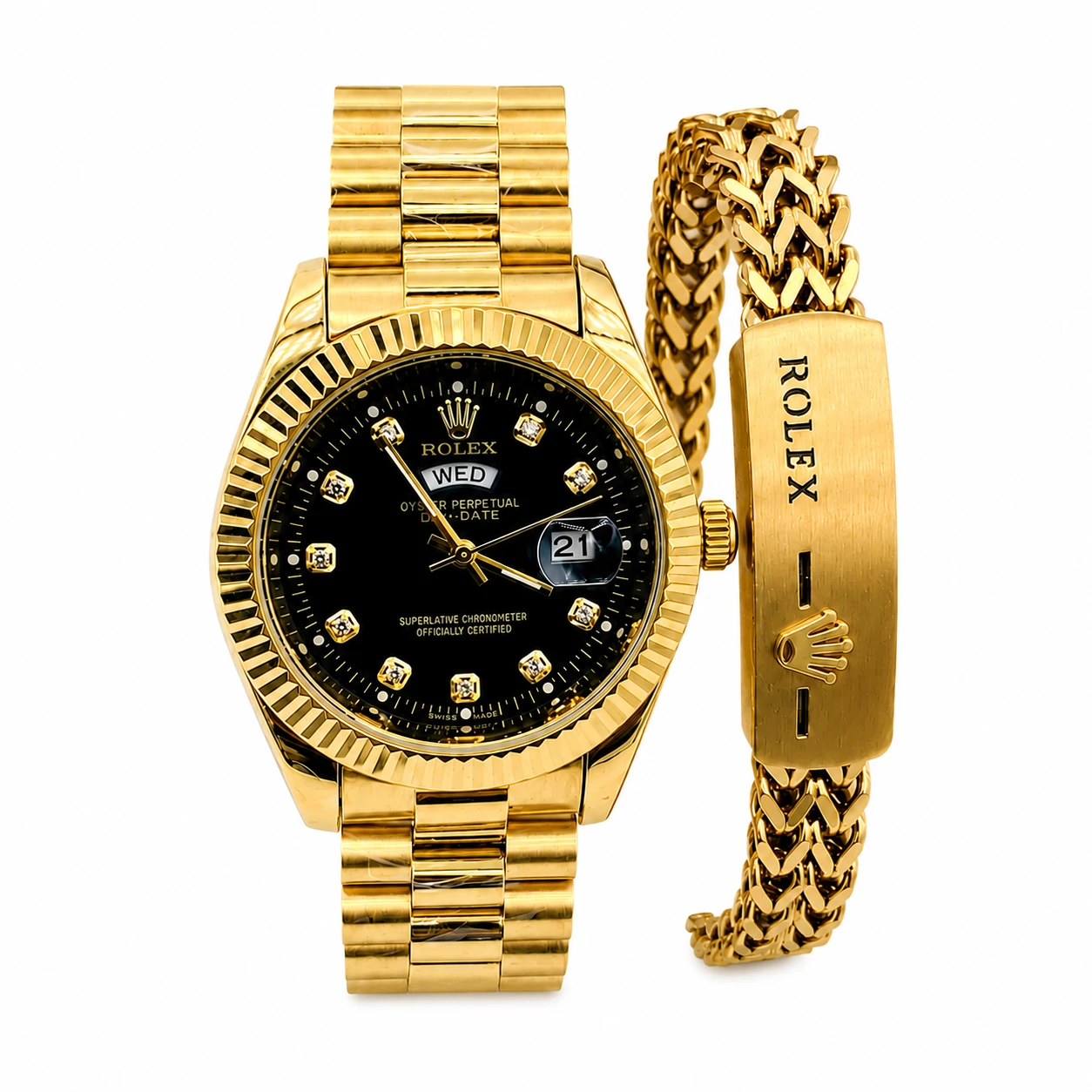 Relógio Luxo Dourado Masculino com Pulseira Premium Estilo Executive