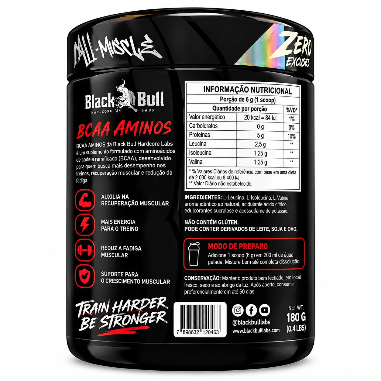 Black Bull BCAA Aminos Muscle Recovery – 180 g