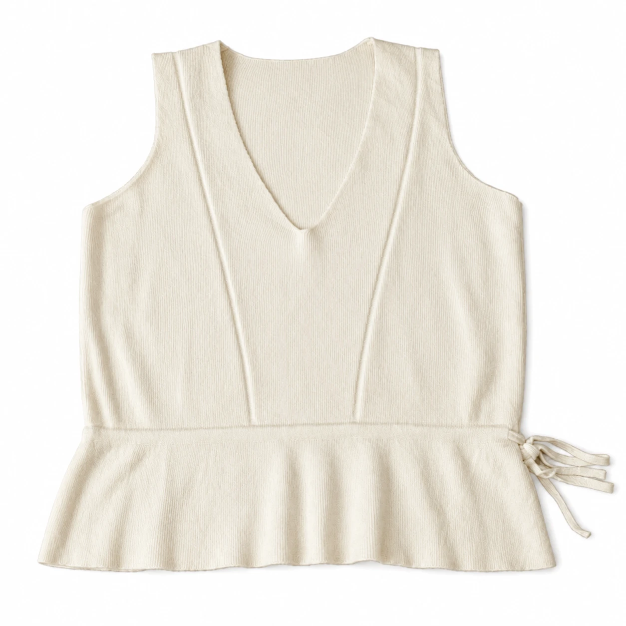 Blusa Feminina Peplum Canelada Bege Elegance