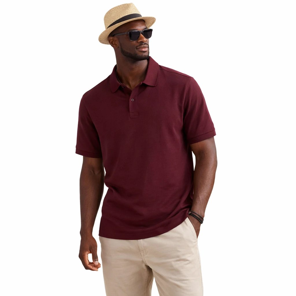 Polo Masculino Premium Bordô – Camisa Gola Clássica em Algodão