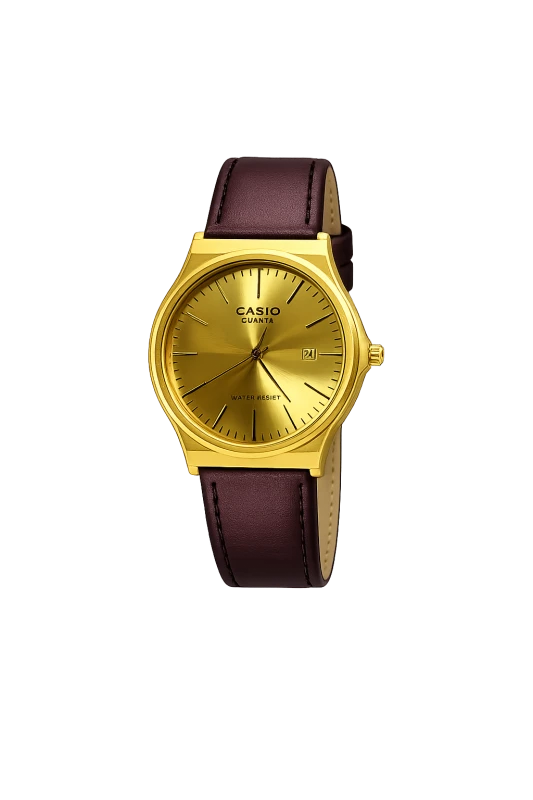 Relógio Masculino Clássico Quartzo Preto com Detalhes Dourados – Resistente à Água 50M