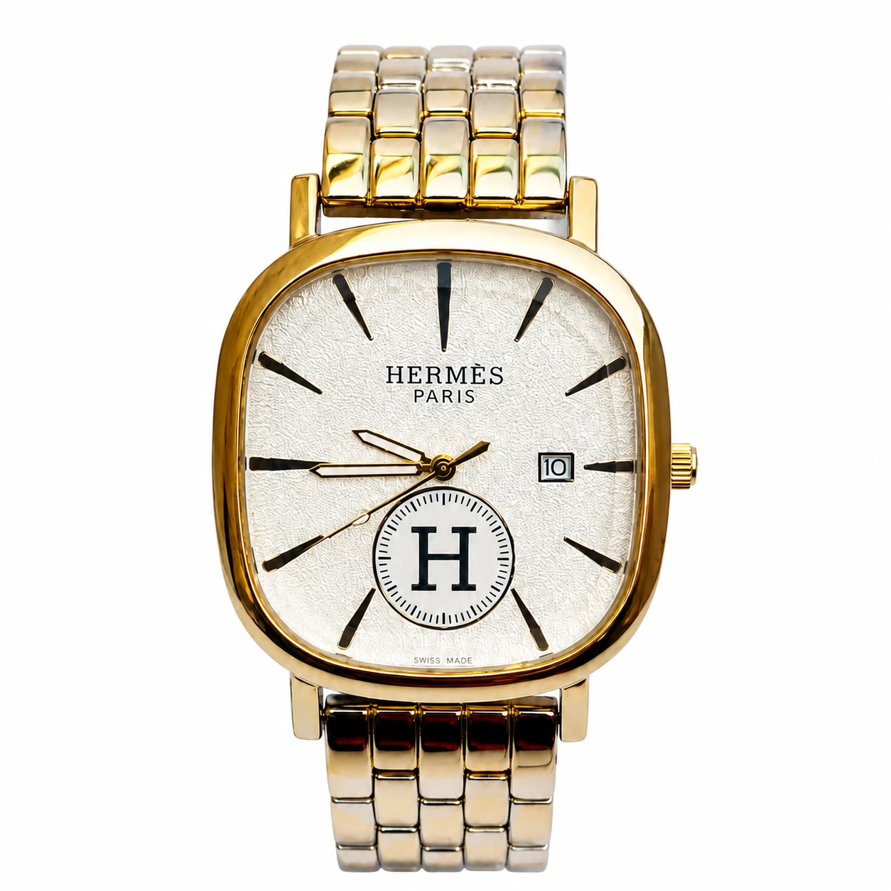 Relógio Feminino Luxo Hermes Paris Dourado