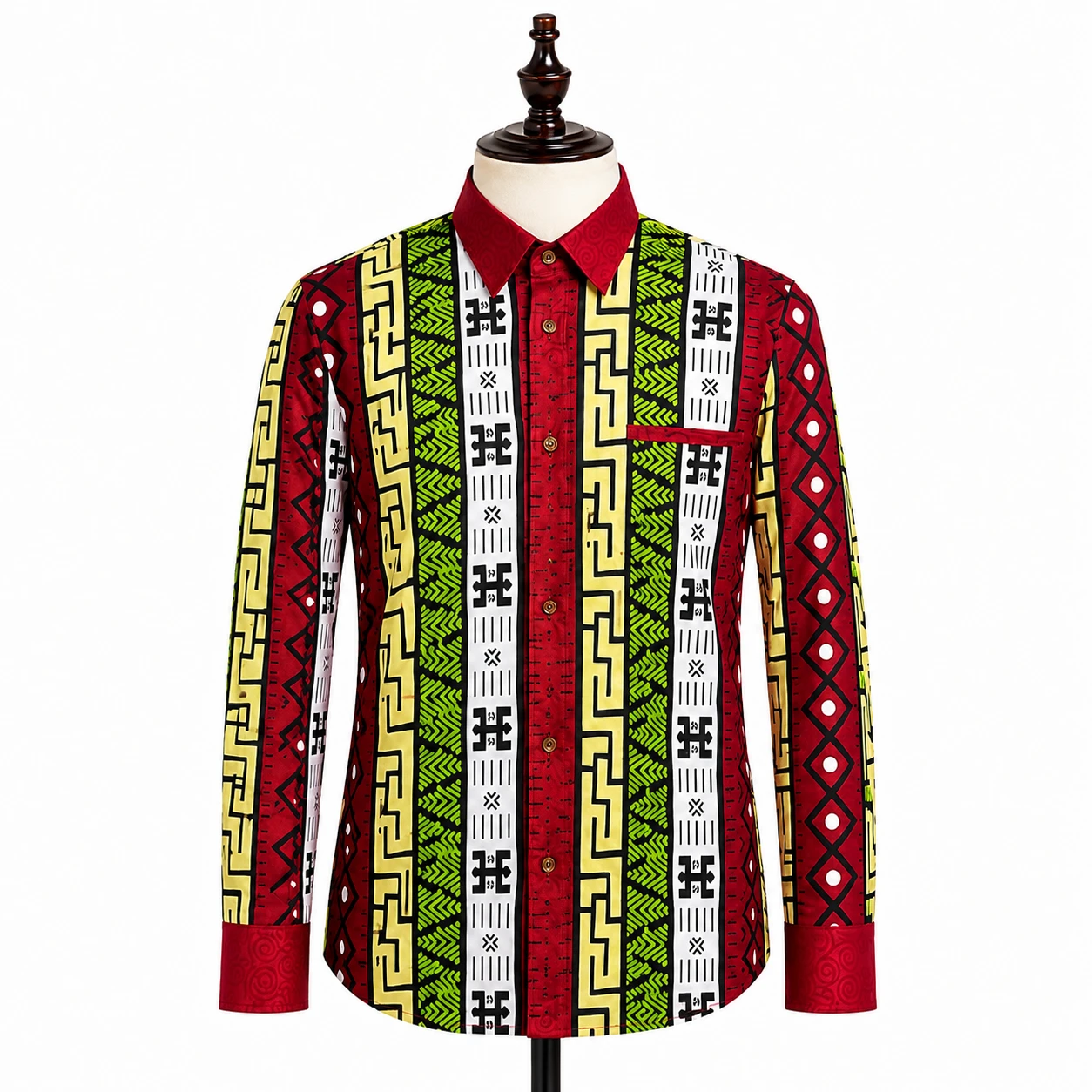 Camisa Masculina de Manga Comprida Estilo Africano