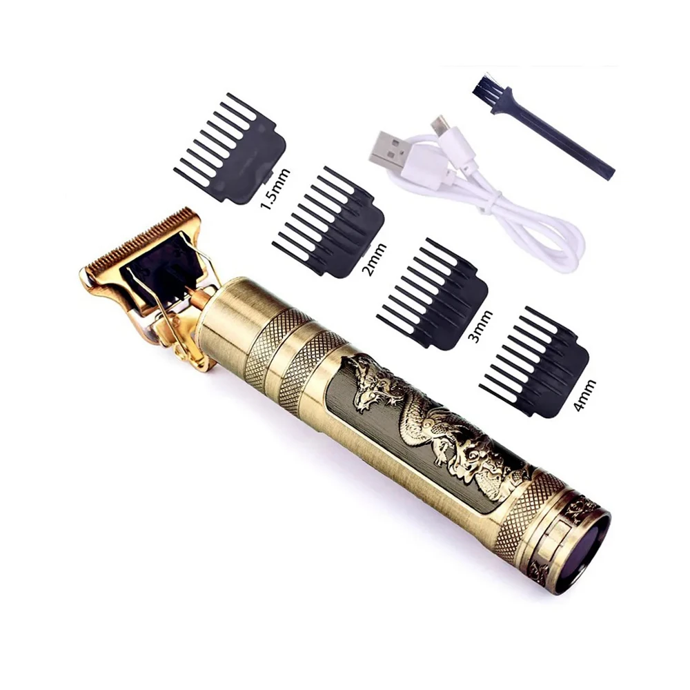 Máquina de Barbear Profissional Sem Fio Retrô – Lâmina T Precision 7000RPM
