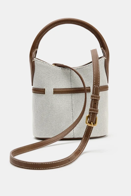 Mala Mini Shoulder Bag em Tecido Canvas com Alça Extraível