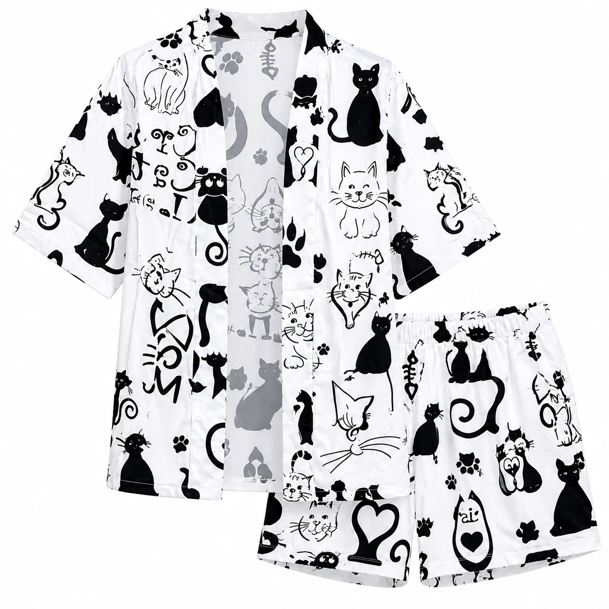 Conjunto Feminino Cat Style  – Pijama Casual Estampado