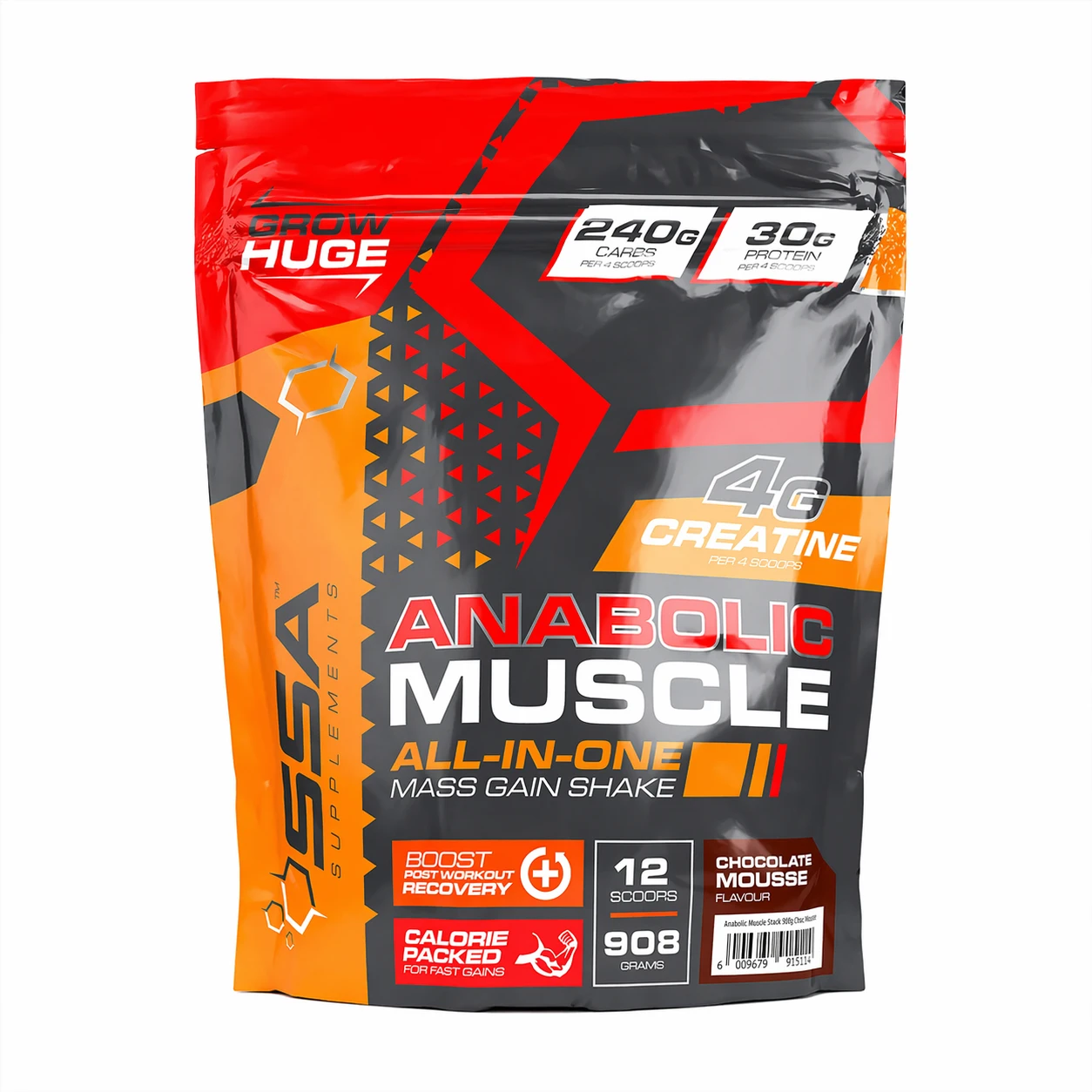Anabolic Muscle All-in-One Mass Gain Shake 908g – Chocolate Mousse