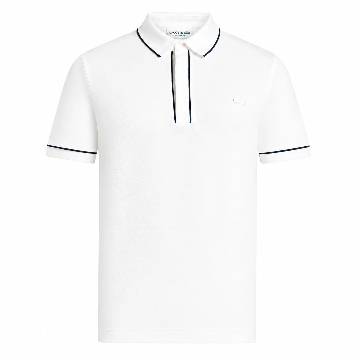 Polo Lacoste Branco em Algodão Piqué Premium