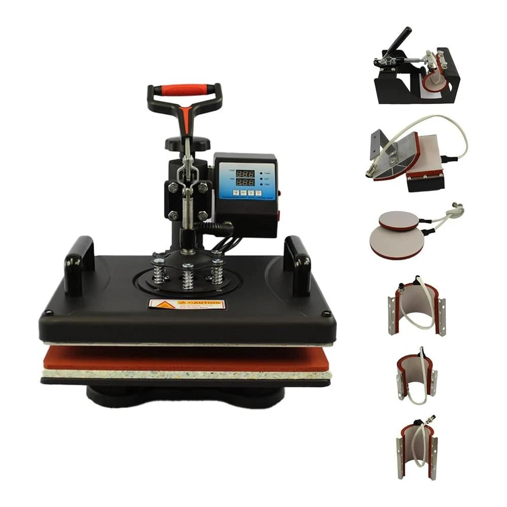 Prensa Térmica 8 em 1 Profissional 38x30cm | Sublimação para T-Shirts, Canecas, Bonés e Pratos | Controle Digital 360°