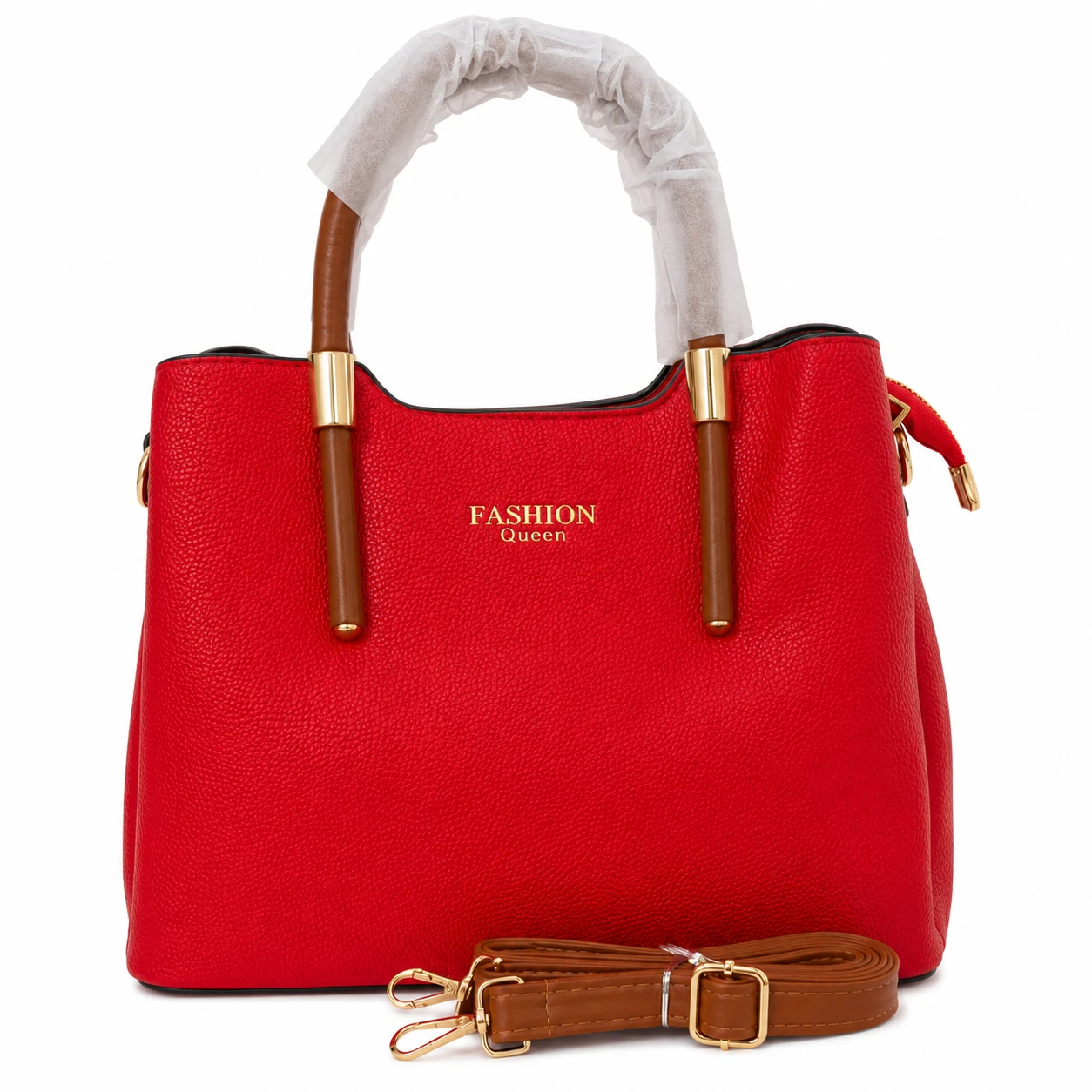 Bolsa Feminina Tote Fashion Queen em Couro Sintético Off-White