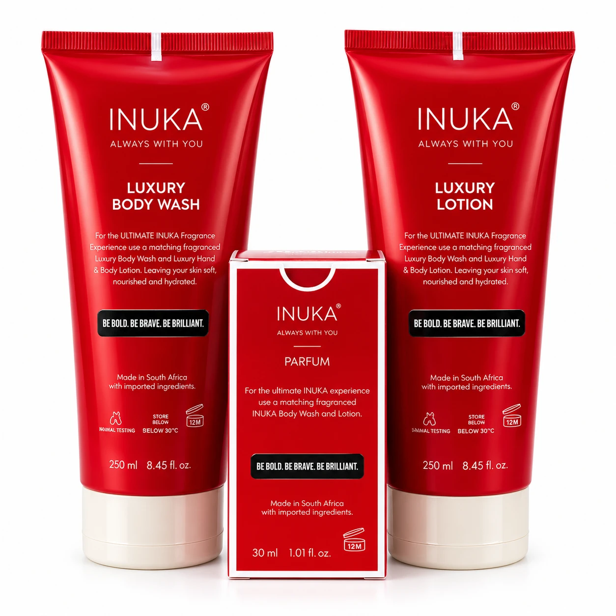 Kit INUKA Luxury – Perfume, Body Wash e Loção Corporal