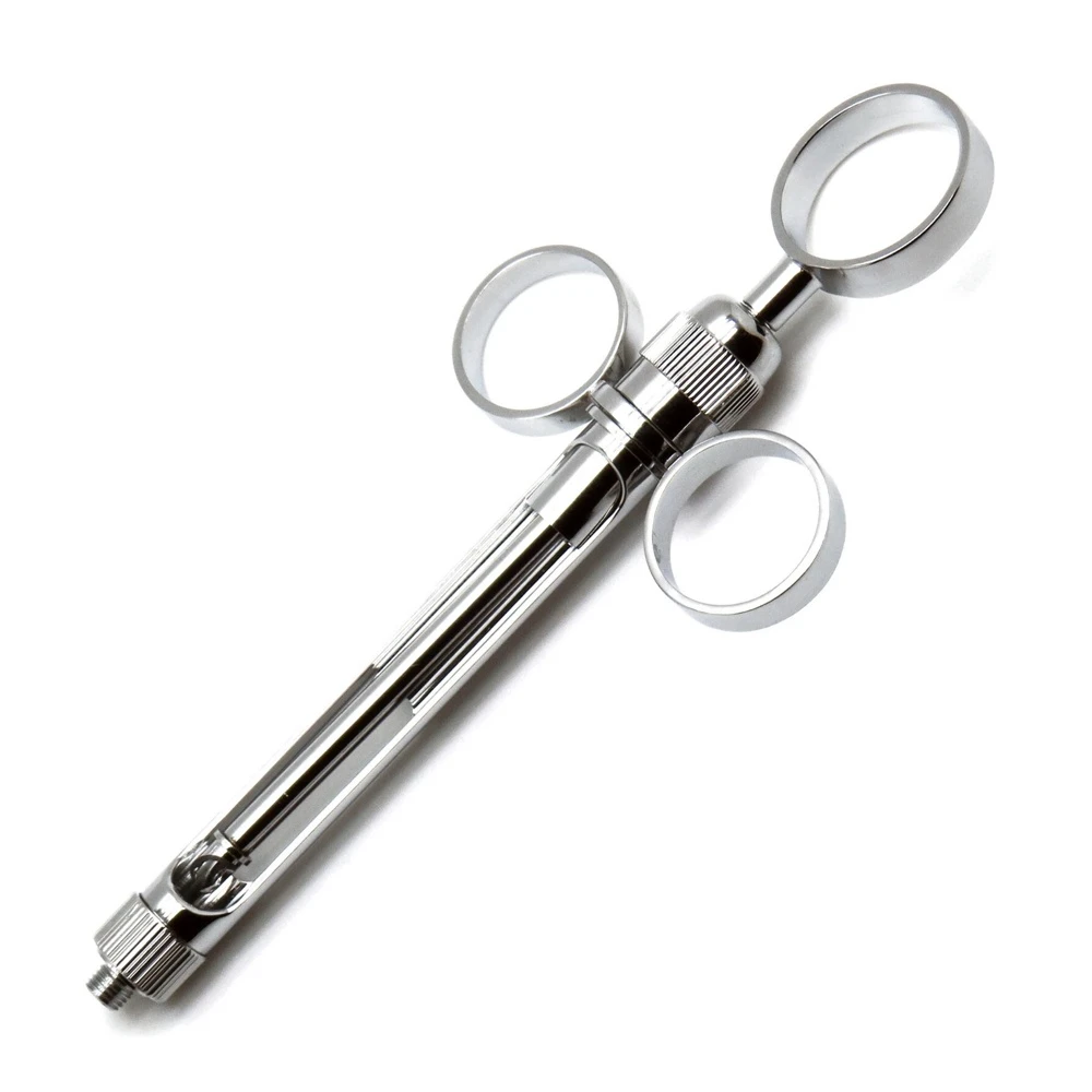 Seringa Metálica Reutilizável Profissional com Anéis de Precisão