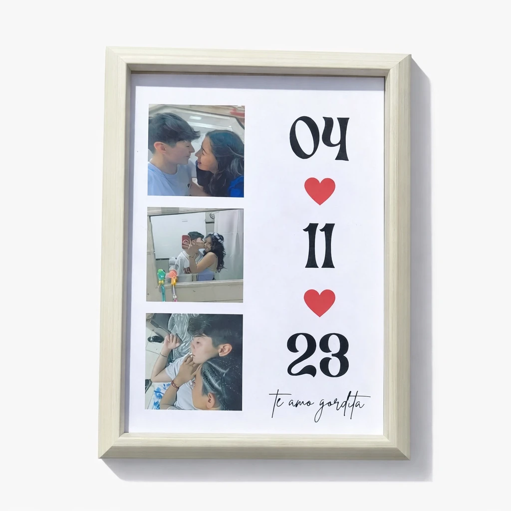 Quadro Personalizado com Fotos e Data Especial