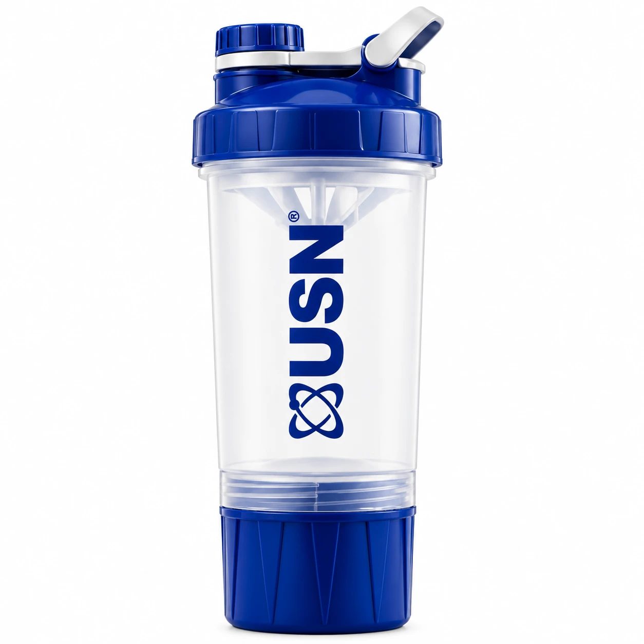 Shaker USN com Compartimento – Azul e Transparente