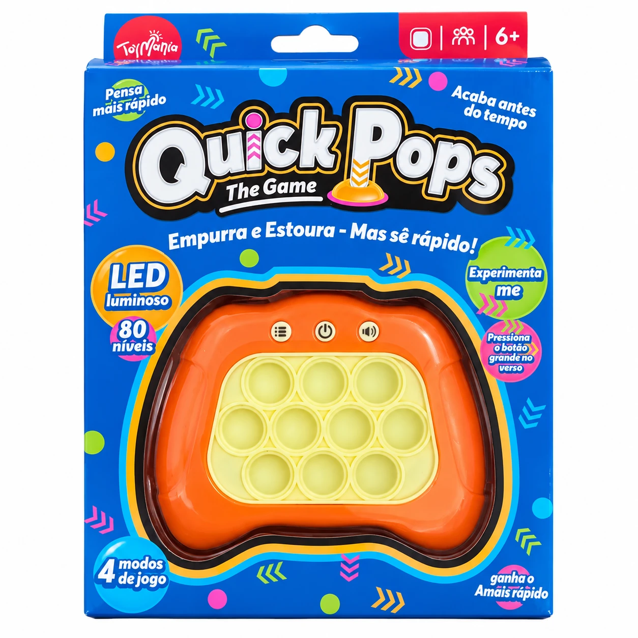Quick Pops The Game – Jogo Eletrónico Pop It com LED e 4 Modos