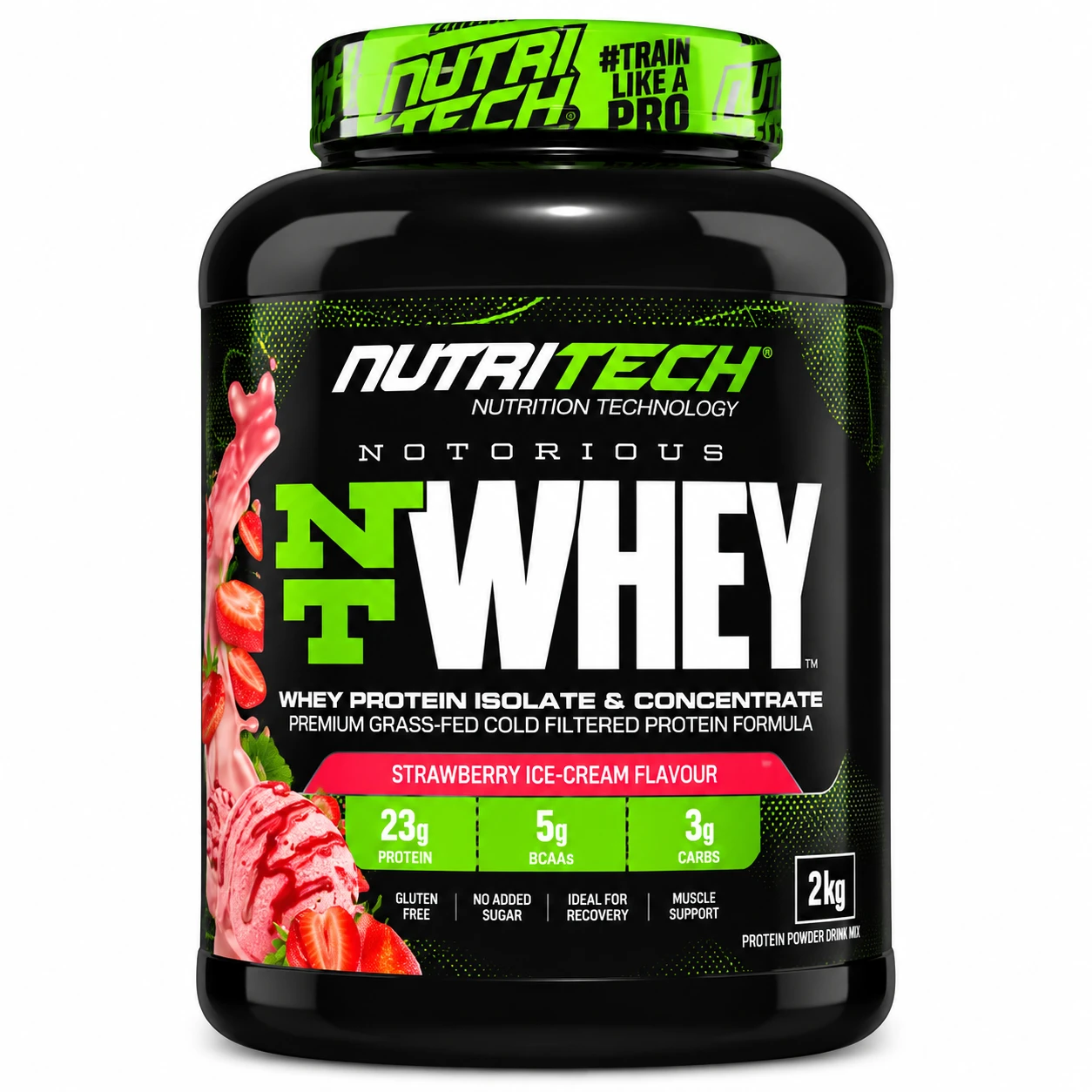 NutriTech Notorious NT Whey Protein Isolado e Concentrado – 2 kg – Strawberry Ice Cream