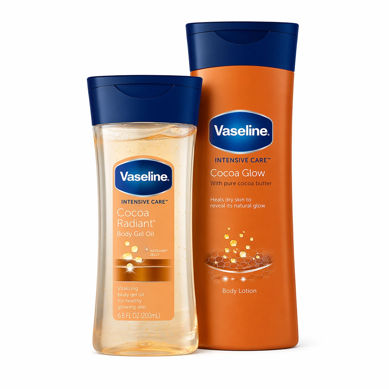Kit Vaseline Cocoa Glow & Cocoa Radiant (Loção + Óleo Corporal)