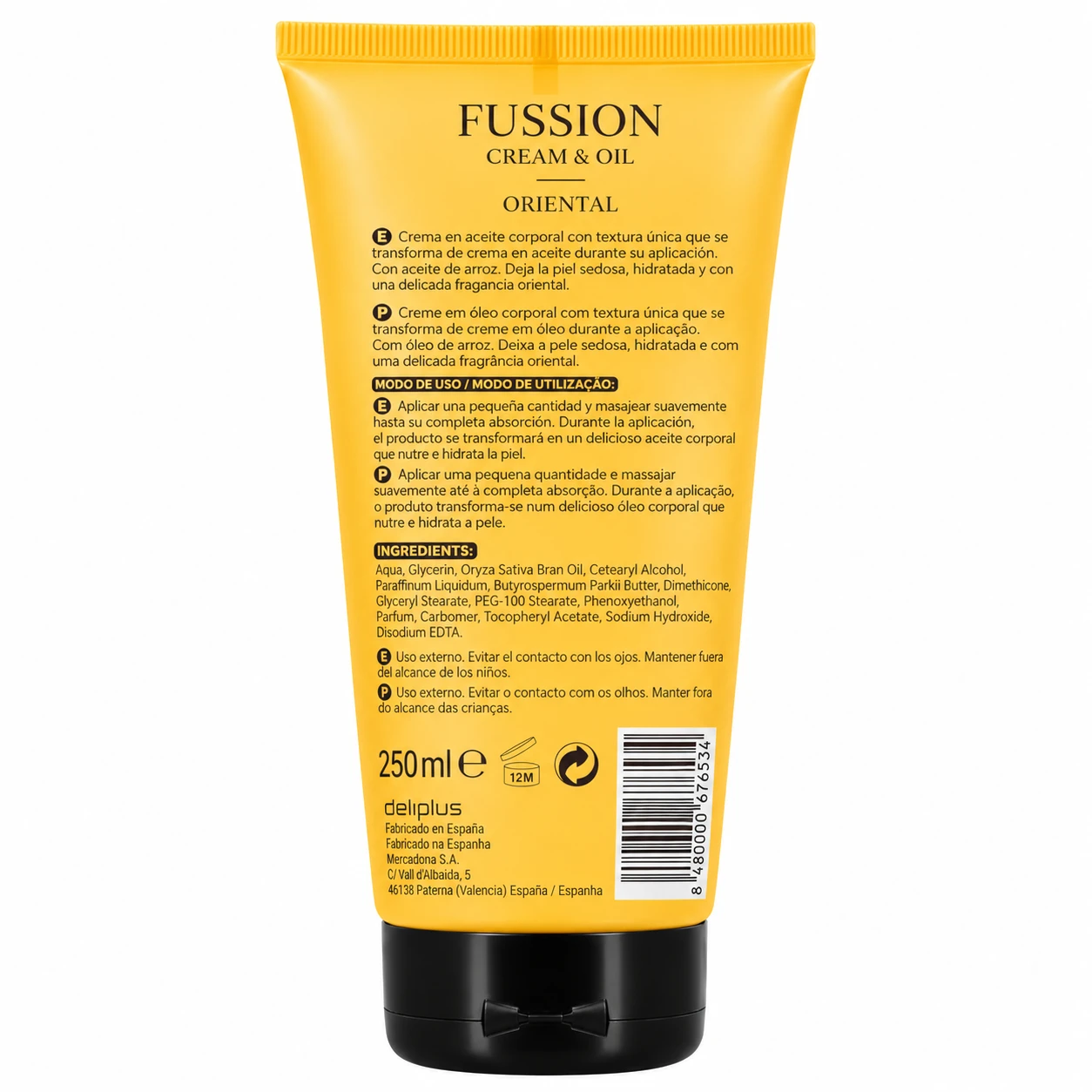 Fussion Cream & Oil Oriental Deliplus – Creme e Óleo Corporal Hidratante 250 ml
